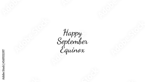 Happy September Equinox wish typography with transparent background