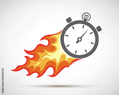 Stopwatch flies and burns with flame