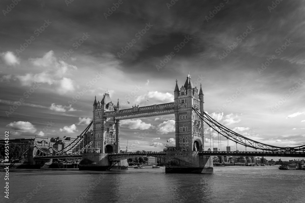 The Tower Bridge and the river Thames  in London, UK