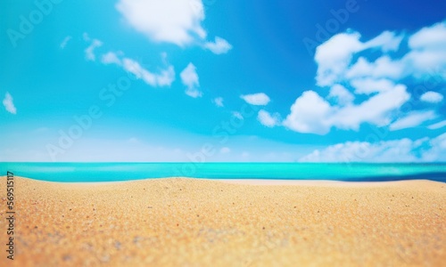 sand beach and blue sky created with Generative AI