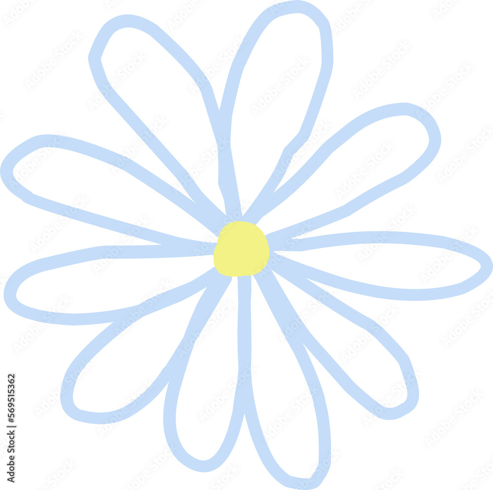 simple hand-drawn flower. isolated flower