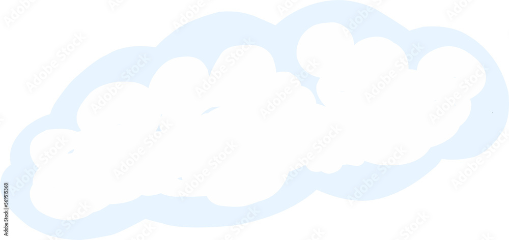 cloud or thundercloud.simple drawn cloud. isolated