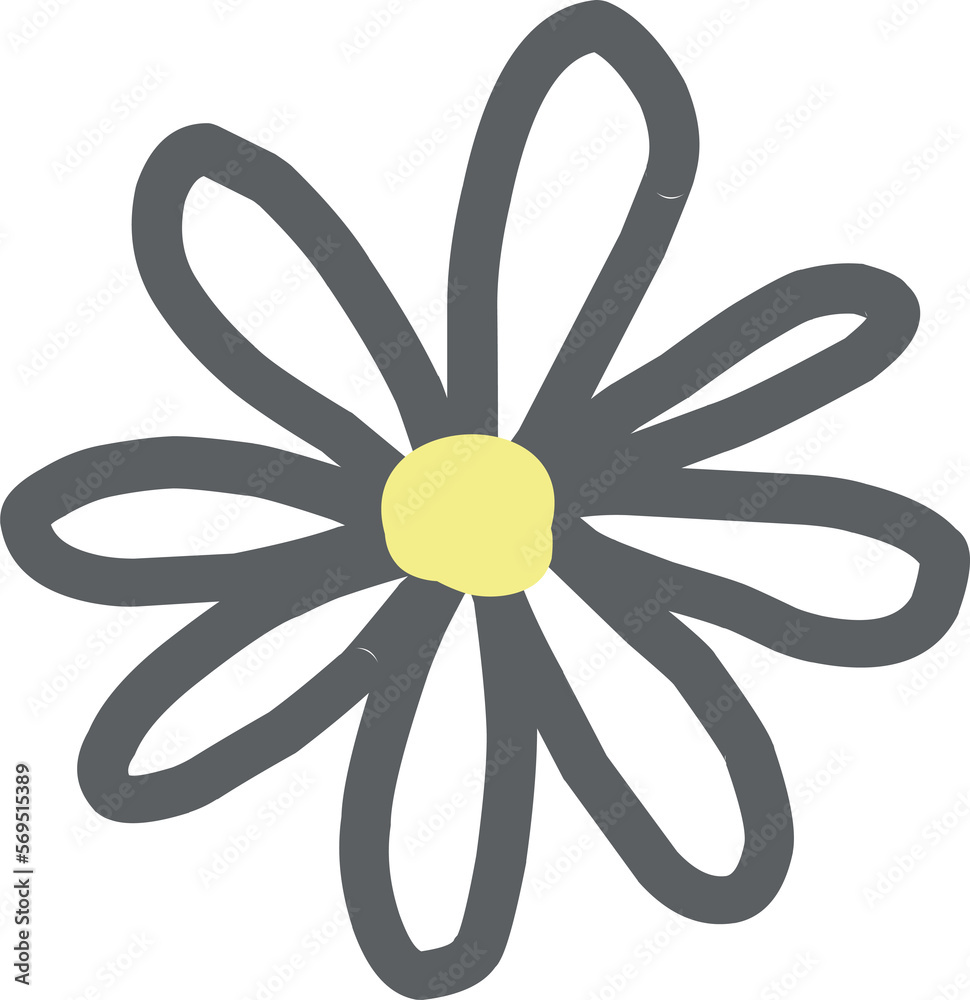 simple hand-drawn flower. isolated flower simple hand-drawn flower. isolated flower