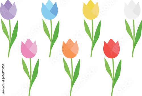 チューリップのアイコン7色セット