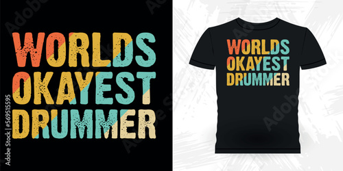 Basement Drumming Funny Musician Drummer Retro Vintage Drummer T-shirt Design