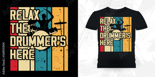 Basement Drumming Funny Musician Drummer Retro Vintage Drummer T-shirt Design