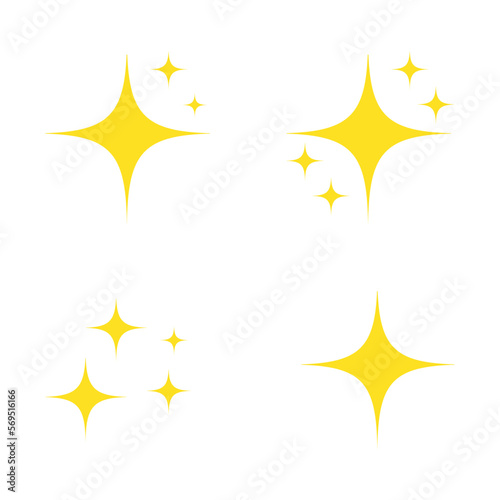 Obraz na płótnie Set of stars sparkles, flat design w salonie