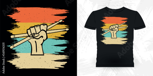 Basement Drumming Funny Musician Drummer Retro Vintage Drummer T-shirt Design