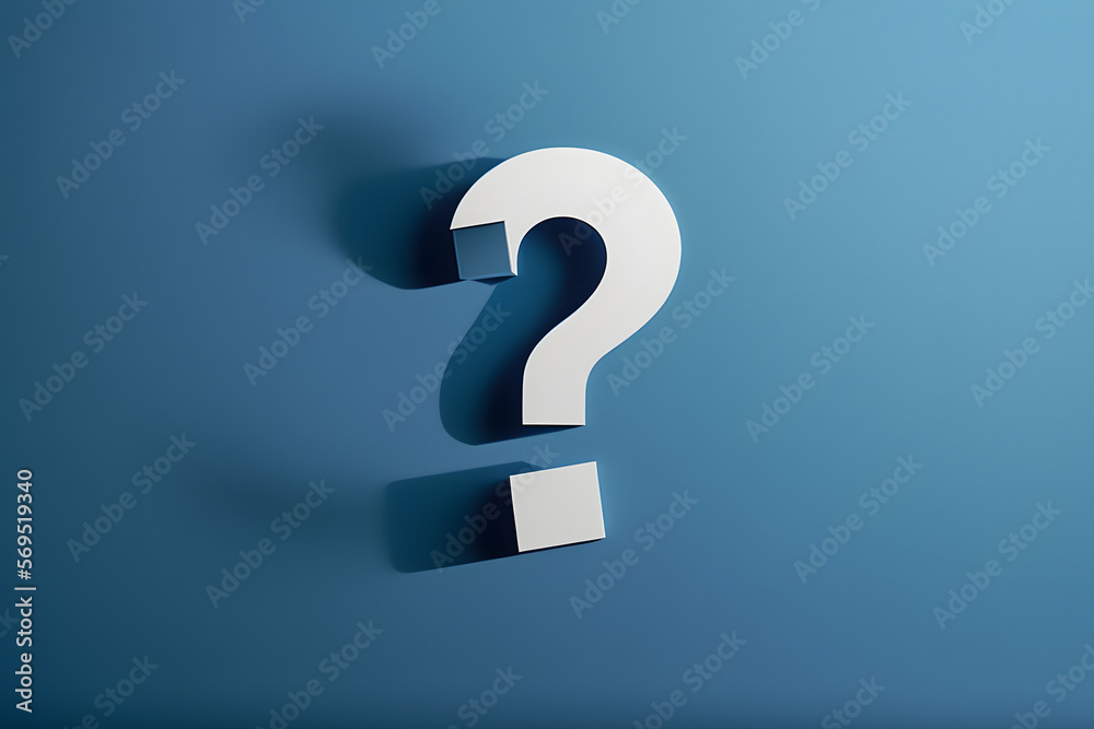 White question mark symbol on blue background. Problem, confusion counseling, solution. White question mark symbol on blue background. Problem, confusion counseling, solution.