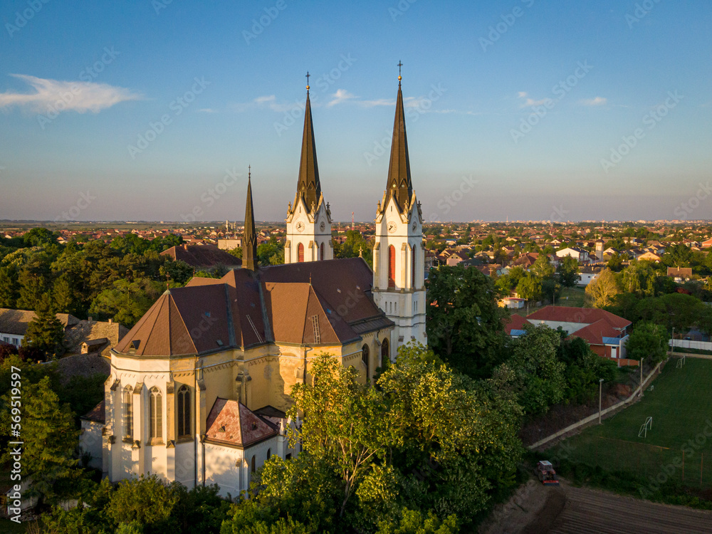 Above old cathedral in Futog (near Novi Sad, Serbia)