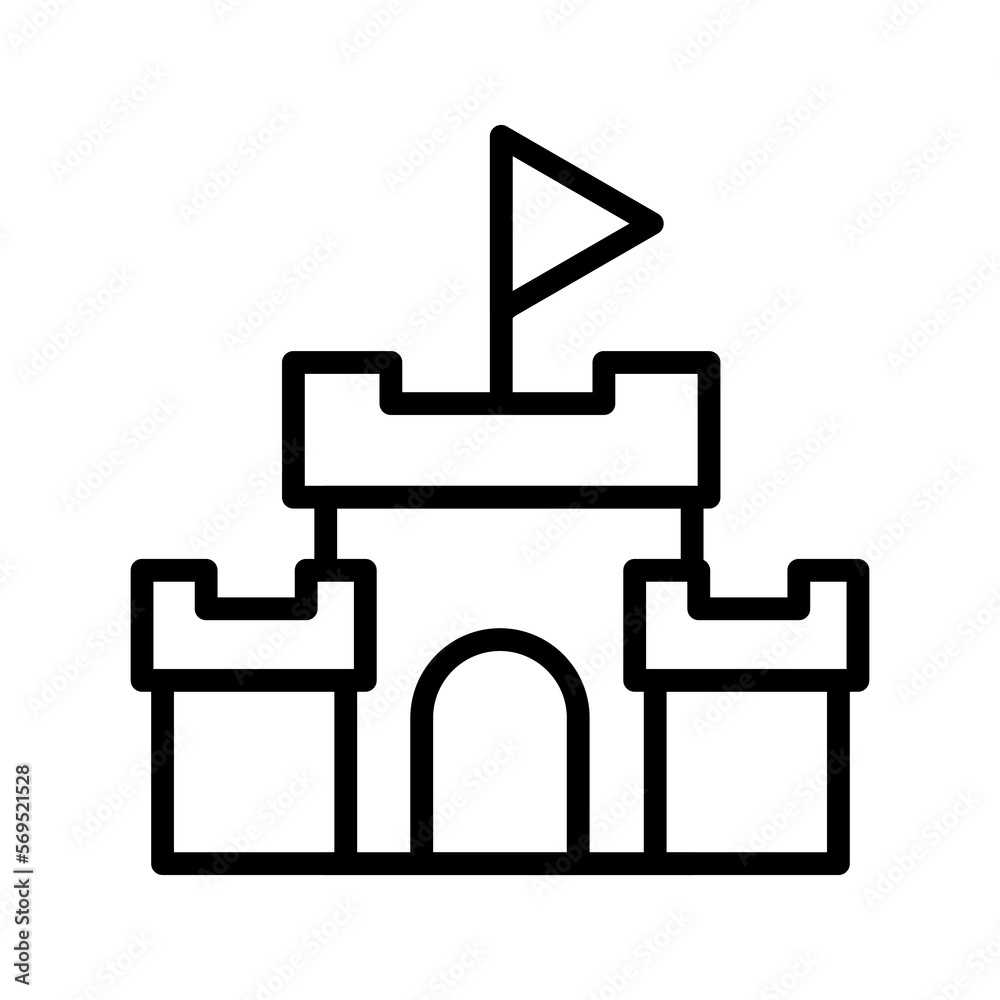 Outline Castle House vector icon illustration Outline Castle House vector icon illustration
