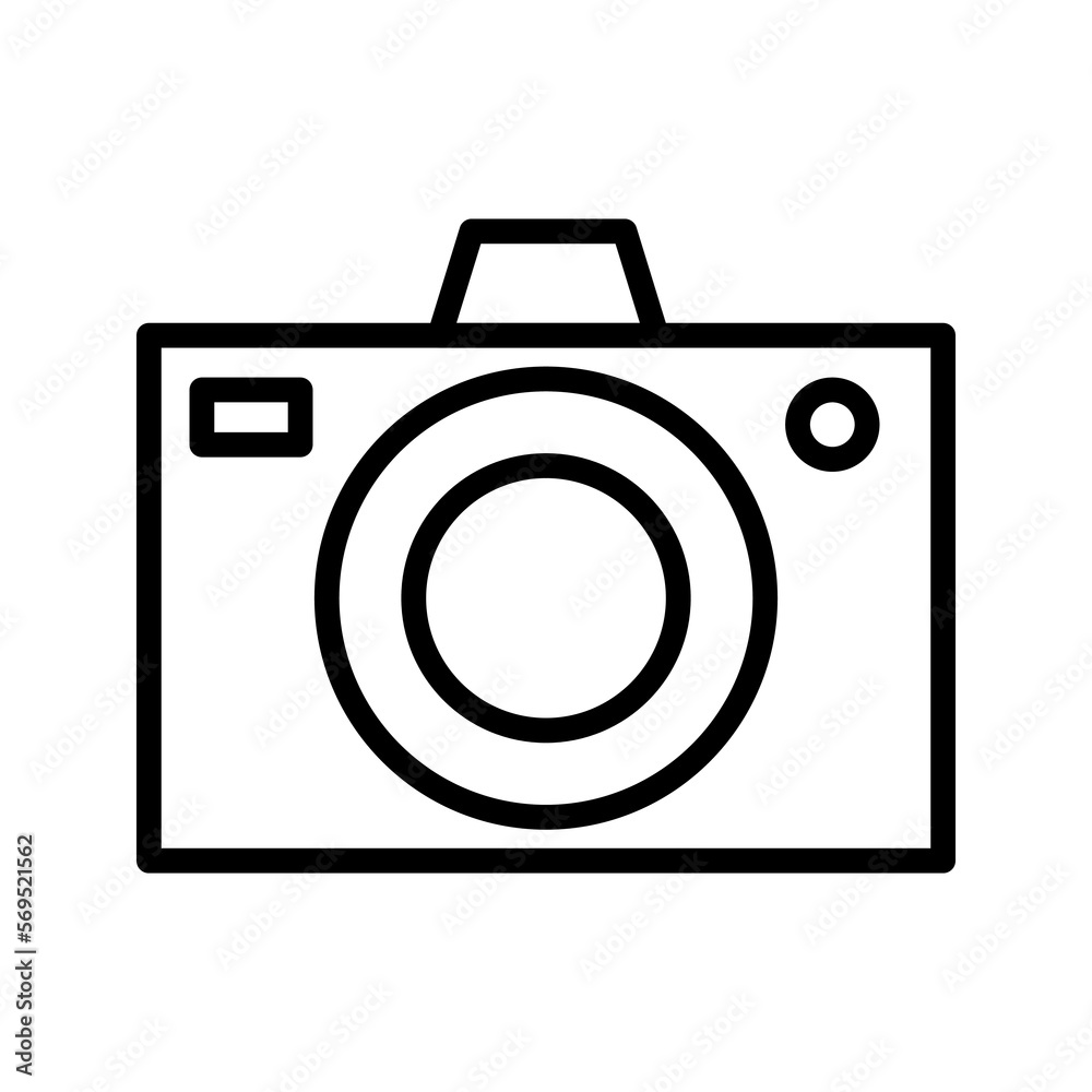 Outline Camera vector icon illustration