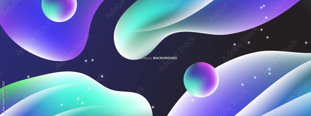 3d multicolour background abstract texture with bubble party. Realistic 3d rendering for display product, backdrop, banner on website.