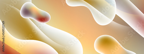 Earth tone colour fluid shapes poster with modern gradient background colors.