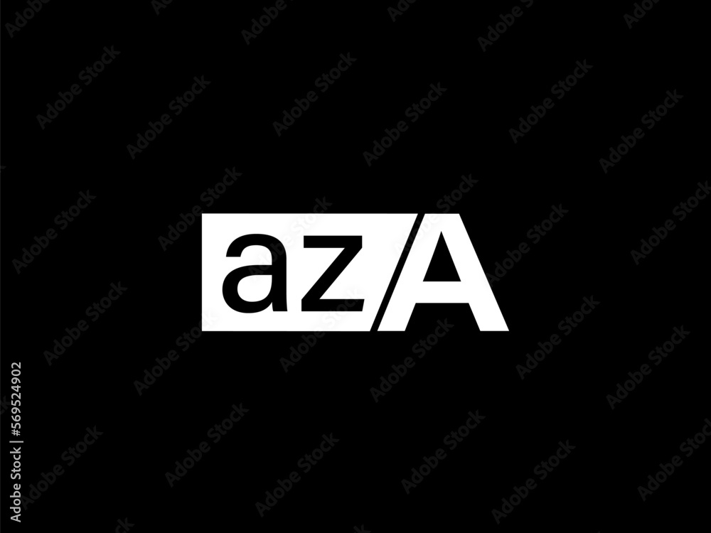 AZA Logo and Graphics design vector art, Icons isolated on black background AZA Logo and Graphics design vector art, Icons isolated on black background