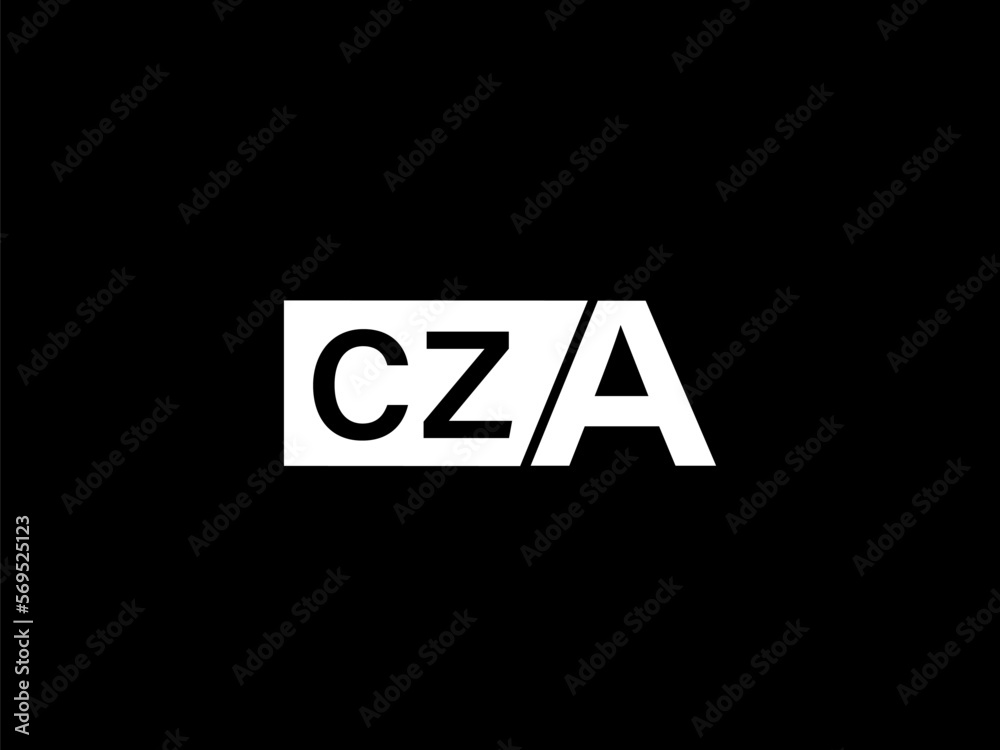 CZA Logo and Graphics design vector art, Icons isolated on black background - obrazy, fototapety, plakaty 