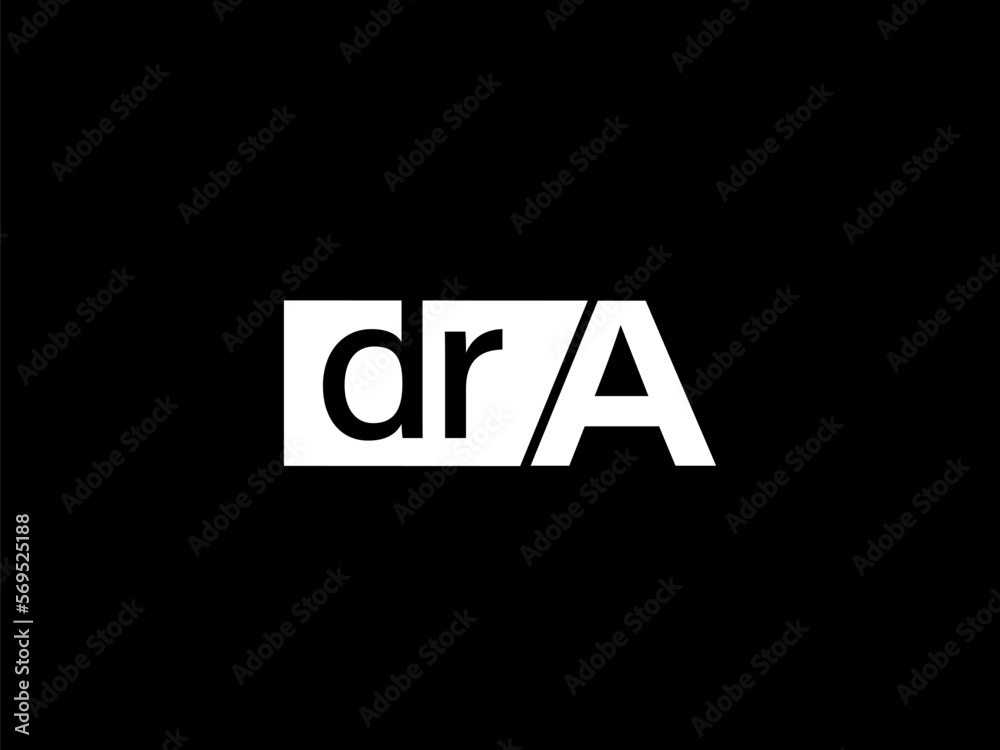 DRA Logo and Graphics design vector art, Icons isolated on black background DRA Logo and Graphics design vector art, Icons isolated on black background