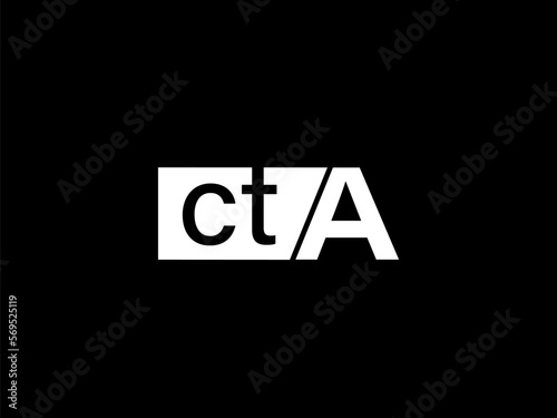 CTA Logo and Graphics design vector art, Icons isolated on black background