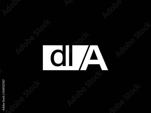 DLA Logo and Graphics design vector art, Icons isolated on black background