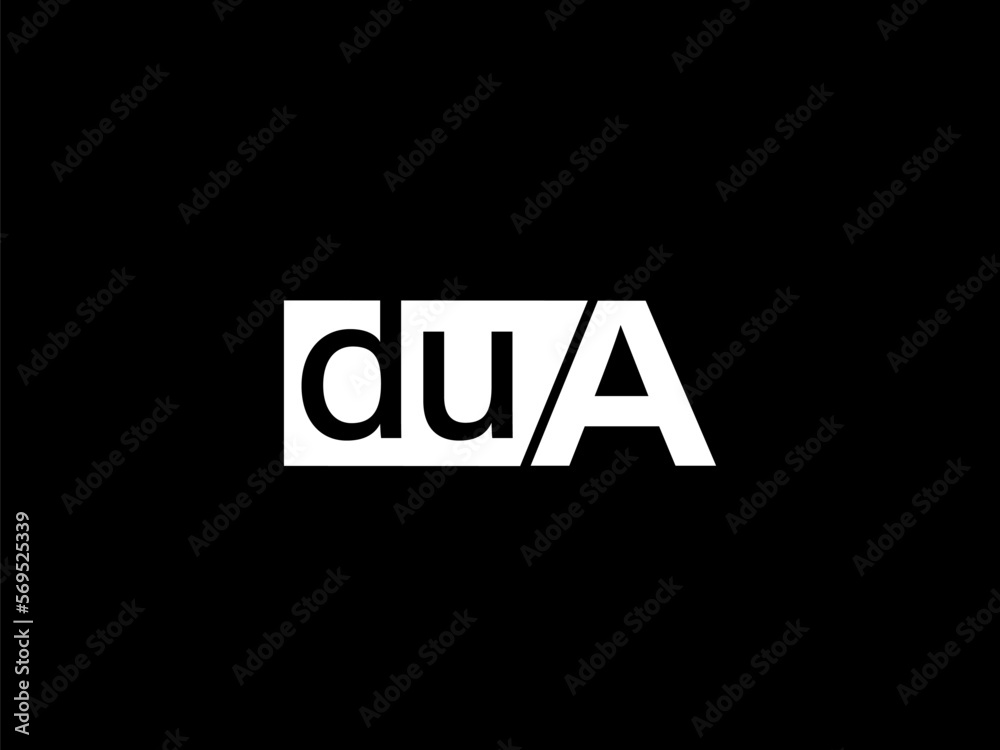 DUA Logo and Graphics design vector art, Icons isolated on black background