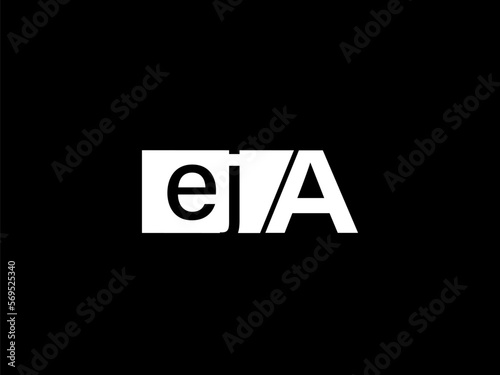 EJA Logo and Graphics design vector art, Icons isolated on black background