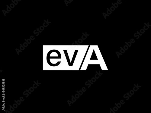 EVA Logo and Graphics design vector art, Icons isolated on black background