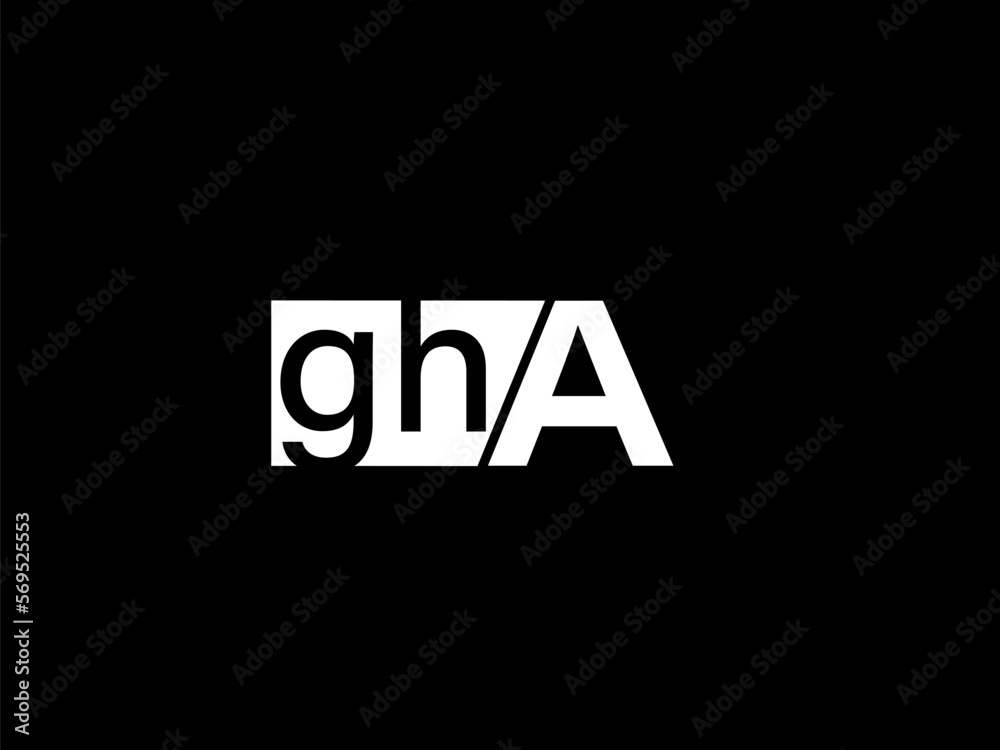 GHA Logo and Graphics design vector art, Icons isolated on black background GHA Logo and Graphics design vector art, Icons isolated on black background