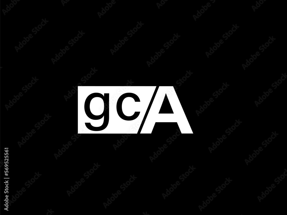 GCA Logo and Graphics design vector art, Icons isolated on black background GCA Logo and Graphics design vector art, Icons isolated on black background
