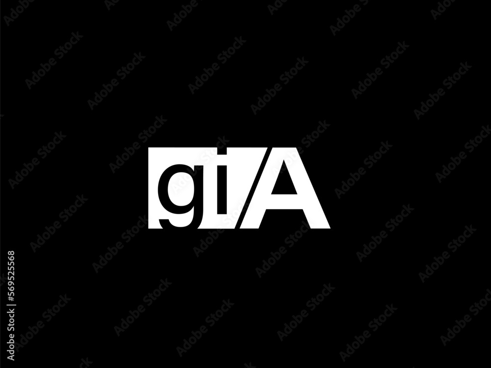 GIA Logo and Graphics design vector art, Icons isolated on black background