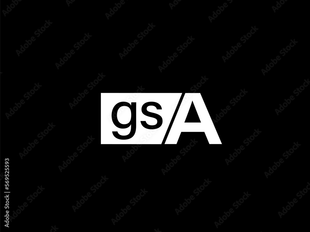 GSA Logo and Graphics design vector art, Icons isolated on black background GSA Logo and Graphics design vector art, Icons isolated on black background