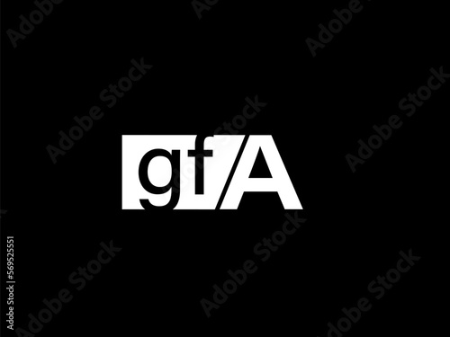 GFA Logo and Graphics design vector art, Icons isolated on black background