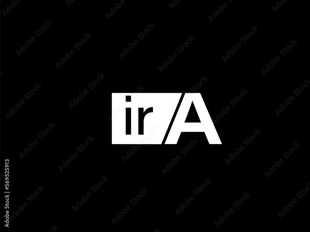 IRA Logo and Graphics design vector art, Icons isolated on black background