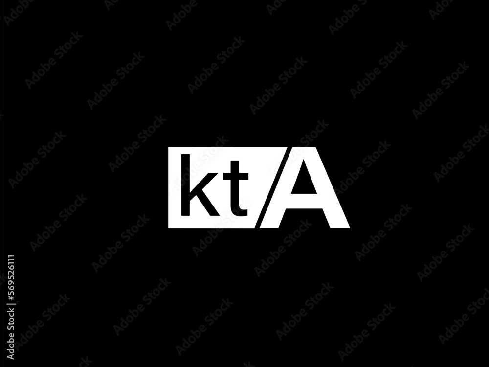 KTA Logo and Graphics design vector art, Icons isolated on black ...