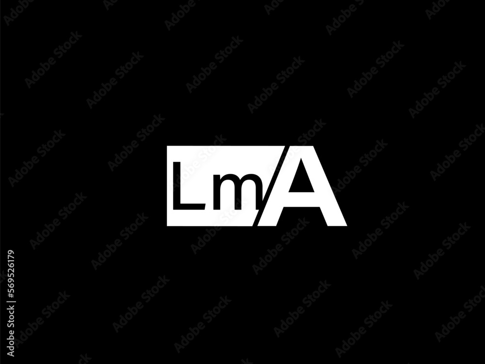 LMA Logo and Graphics design vector art, Icons isolated on black background