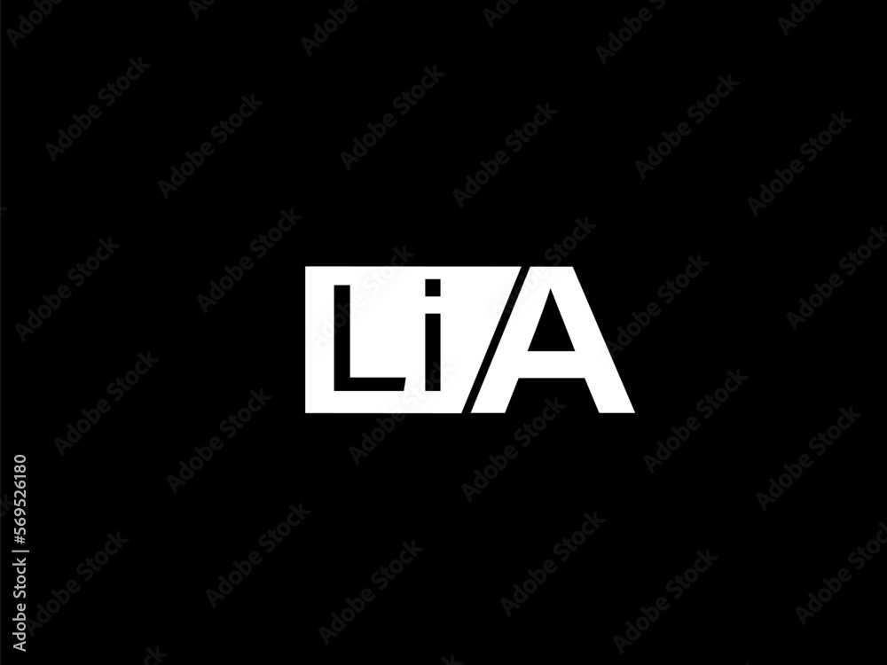 Fototapeta premium LIA Logo and Graphics design vector art, Icons isolated on black background