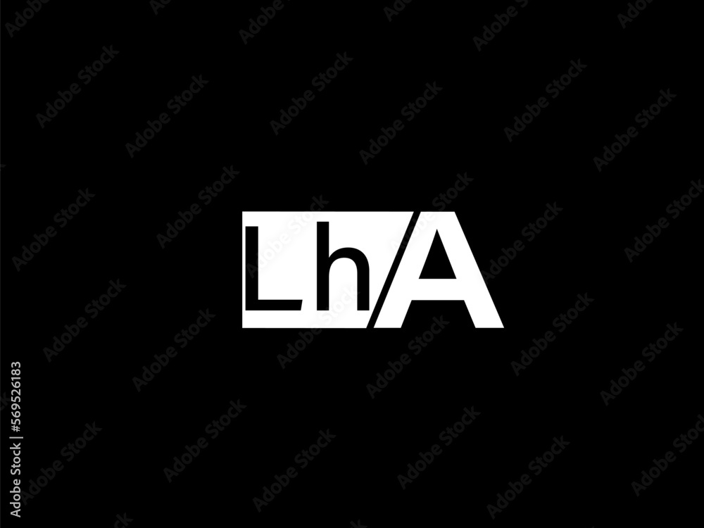 LHA Logo and Graphics design vector art, Icons isolated on black background LHA Logo and Graphics design vector art, Icons isolated on black background