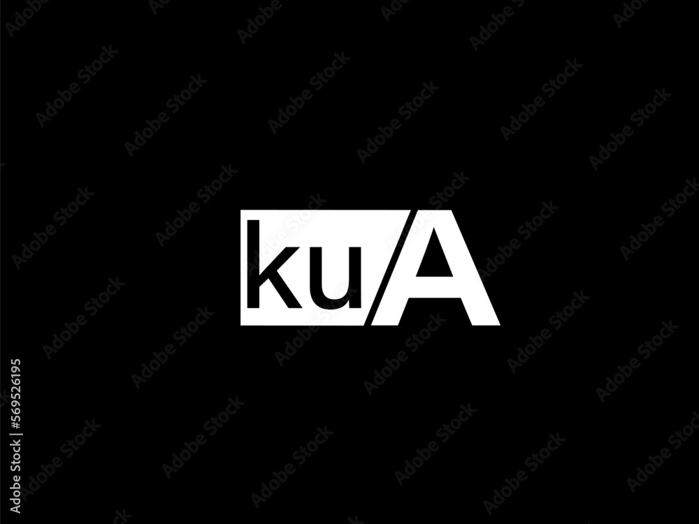 KUA Logo and Graphics design vector art, Icons isolated on black background