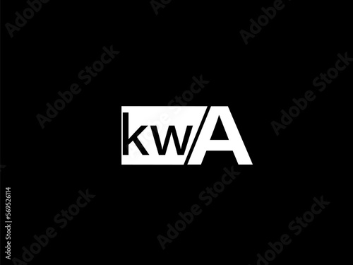 KWA Logo and Graphics design vector art, Icons isolated on black background