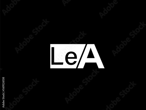 LEA Logo and Graphics design vector art, Icons isolated on black background