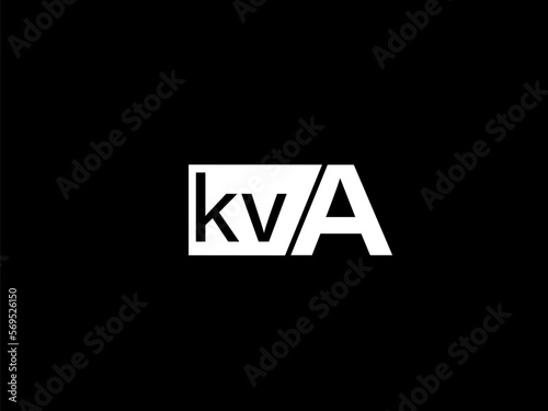 KVA Logo and Graphics design vector art, Icons isolated on black background