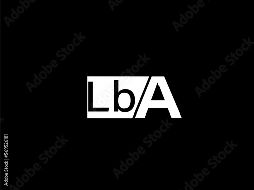 LBA Logo and Graphics design vector art, Icons isolated on black background photo