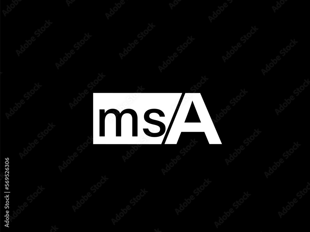 MSA Logo and Graphics design vector art, Icons isolated on black background