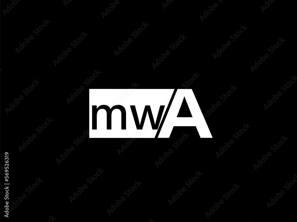 MWA Logo and Graphics design vector art, Icons isolated on black background MWA Logo and Graphics design vector art, Icons isolated on black background