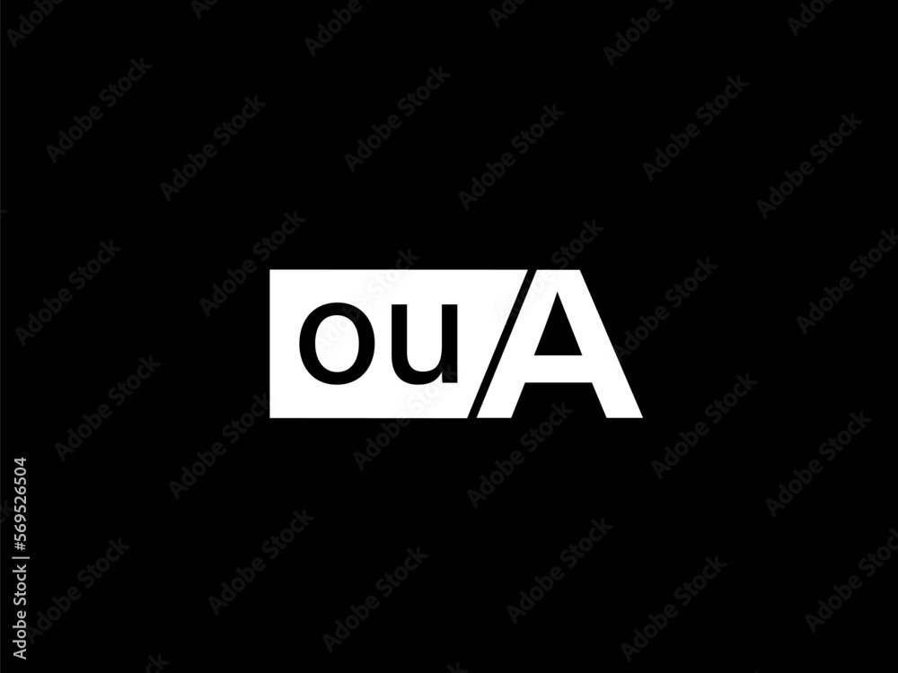 OUA Logo and Graphics design vector art, Icons isolated on black background