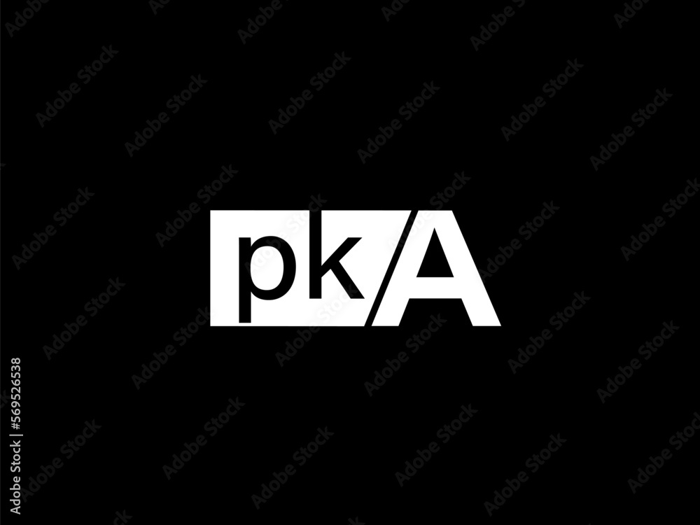 PKA Logo and Graphics design vector art, Icons isolated on black background