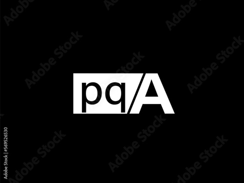 PQA Logo and Graphics design vector art, Icons isolated on black background
