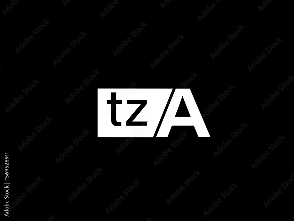 TZA Logo and Graphics design vector art, Icons isolated on black background TZA Logo and Graphics design vector art, Icons isolated on black background