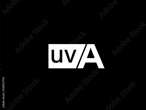 UVA Logo and Graphics design vector art, Icons isolated on black background