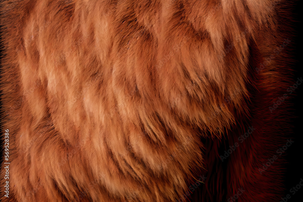 Bear Fur Texture Background Brown Animal Fur Abstract Generative AI