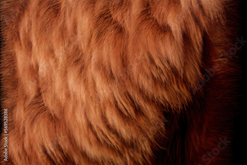 Bear Fur Texture Background  Brown Animal Fur  Abstract Generative AI Illustration